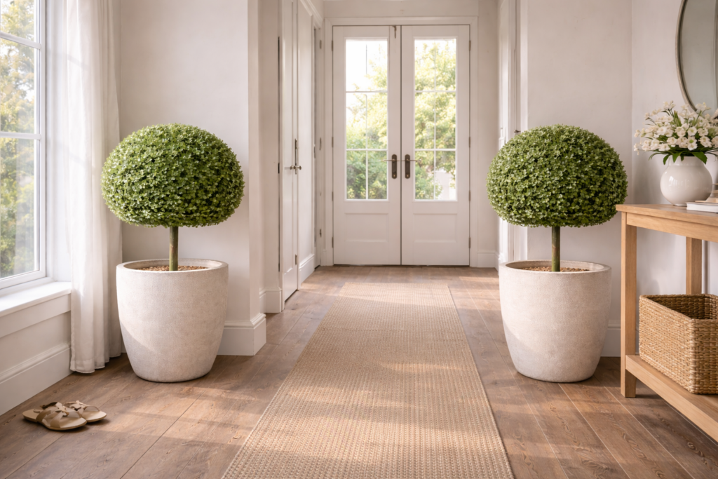 ou placer une boule de buis artificiel sans creer de contraintes dans la maison